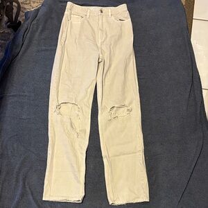 PacSun Women's Light Tan Distressed 90’s Boyfriend Jeans